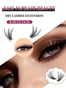 640pcs False Eyelash Set, 30D+40D+50D Large Capacity Mixed Lash Extension Set, 8mm-16mm DIY Lash Extension Set, Single Lash Cluster Set, D Curl Lash Extension Set, Includes Adhesive, Sealer And Lash Extension Tools, Suitable For Daily Use, Essential Makeup Tool For Women, Easily Create Glamorous Makeup Look, Suitable For Daily Use, Travel, Beginner, Wedding, Date, Party, Holiday And Other Occasions, Also A Great Gift For Christmas/Halloween/Back To School Season - 黑色 - 查看 5