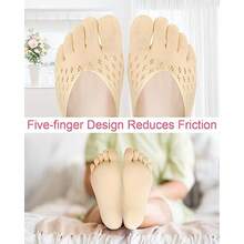 6 Pair Bunion Relief Socks Toe Alignment Compression Toe Separator Socks No Show Low Cut Liner Five Finger For Women And Men Bunion0928 - 如圖 - 查看 4