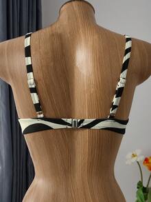 Bellisia 2025 Women Zebra Pattern Sexy Bikini Swimsuit Set, Summer Beach