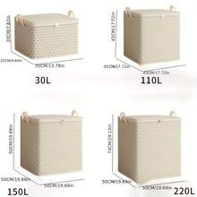 Oversized Reusable Fabric Storage Bins With Zipper Closures & Handles - Portable Space-Saving Organizers For Comforters, Clothes, Bedding, Crafts, Christmas Decor - Durable Rectangular Design, 3.2 Cu Ft Capacity, Under 27" Height, Gray, Craft Supply Organizer, Spacesaving Design, Neutral Color Bin