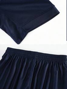 两件装巴黎足球队球衣，定制足球服，球衣编号2526，个性化男士足球套装，运动服，男士跑步套装，夏季男士套装，男士T恤套装，足球球衣，个性化足球球衣，带号码印花的足球球衣，适用于足球、羽毛球、篮球、骑行、健身服 - 藍色 - 查看 4