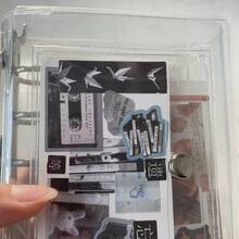 M5 透明 70% off 手元帳インスタイルツイル学生ポータブルポケットメモ帳シンプルなルーズリーフ手元帳 - 白いM5ノート + 透明な内側のページ10ページ - チェックする 2