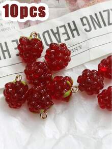 15*11mm 10pcs/Lots Raspberry Beads Fruit Galss Beads Pendant Necklace Earring Phone Bracelet DIY Making Beads Women - Multicolor - View 11