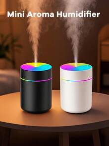 [Grande Nebbia e Ultra-Silenzioso] 1 Pezzo Mini Umidificatore d'Aria per Auto - 180ml per Auto/Scrivania, Diffusore di Oli Essenziali, Alimentato USB. Disponibile in Nero e Bianco con Design Minimalista. Fornisce Idratazione Continua, Adatto per Auto, Ufficio, Camera da Letto, Stanza delle Piante e Decorazione della Casa. Un Piccolo Regalo per Aumentare la Felicità. - Bianco e nero - Visualizzare 3