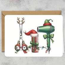 1 Unique Hairstylist Thank You Christmas Card - Holiday Appreciation Note With Envelope, Suitable For Him/Her - Multipurpose Greeting Card For New Year And Special Occasions