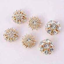 1/3/5pcs Shirt Buttons, Invisible Detachable Buttons, Rhinestone Covered Cuff Buttons For Women Clothing Decoration