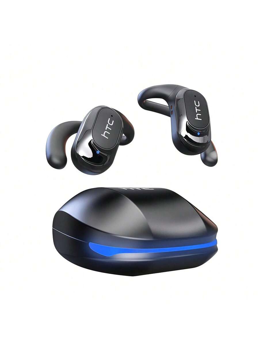 HTC NE17 Open-Ear Bluetooth Headset, Comfortable Ear Hook, Stable Bluetooth Connection, Low-Latency Audio And Video Synchronization, Clear Sound Quality, Suitable For Commuting And Studying, Black - Black - View 1