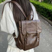 2025 Wasteland Style Rucksack Hochwertiger Vielseitiger Reiserucksack Retro Große Kapazität College Style Pendler Tasche Einzelschultertasche Handtasche Baguette Tasche Umhängetasche Tragetasche - Schwarz - Übersicht 1