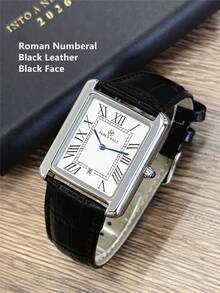 Pablo Raez 1件复古男士手表，原装迷人男士腕表，银色，珠宝级，不易褪色，经典石英表，不锈钢时尚设计，沙滩配饰，顶级品牌全新，50米防水，罗马数字显示带日期，休闲石英表 - 銀色 - 查看 14