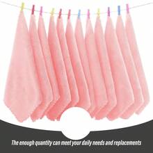 超柔软毛巾 3/6/12/24 包，优质超细纤维毛巾，吸水速干珊瑚绒毛巾，浴室、酒店和健身房用多用途毛巾 - 粉色 - 查看 4