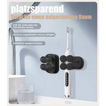 2024 Actualice el Soporte para cepillos de Dientes elctrico en la Pared, Gancho multifuncin de Silicona sper pegajoso para Usar en maquinillas de Afeitar baos 4 Piezas, Negro - 4 piezas negras - Ver 6