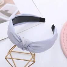 女士宽檐布艺发带：简约纯色斜纹结发饰——您的日常百搭必备单品。这款韩式发带完美融合了简约优雅与实用功能，让您每天都能焕发光彩。旨在重新定义现代头饰，发带，美妆家居发饰 - 藍色 - 查看 8