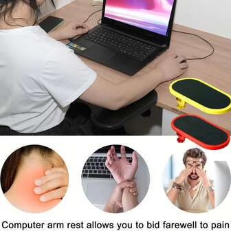 Extensor de escritorio ajustable a 180°, bandeja de extensión y soporte para muñeca para teclado de computadora. Reposabrazos ergonómico adecuado para escritorios de hogar y oficina, soporte cómodo para almohadillas de apoyo para computadora, soporte para codo para reposabrazos de computadora