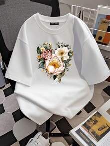 180g pure Cotton Boho Wildflowers, Cottagecore Shirt, Flowers Cottagecore Shirt, Floral Shirt, Flower T-Shirt, Flowers Tshirt, Wildflower Tshirt,Plant Shirts female Comfortable Stylish Casual Versatile Breathable Stretched fashion Top For Everyday Wear Slightly - Blanco - Ver 2