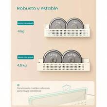 SONGMICS Especiero Magntico, Juego de 4, 2 Estantes Grandes y 2 Pequeos, sin Taladrar, para Cocina, Frigorfico, Negro Tinta KCS061B01 - Blanco Crema - Ver 5