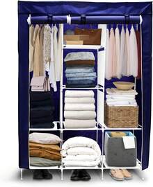 Andromeda Inc Closet para Ropa Armario Minimalista, Organizador de Ropa, Resistente y portátil, excelente Calidad (Azul) - Negro - Ver 4