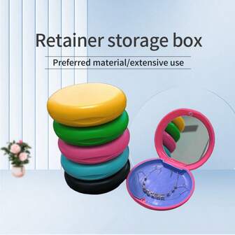 1pc Invisible Aligner Case, Magnetic Mirror Storage Box, Portable Orthodontic Retainer Case, Jewelry Box