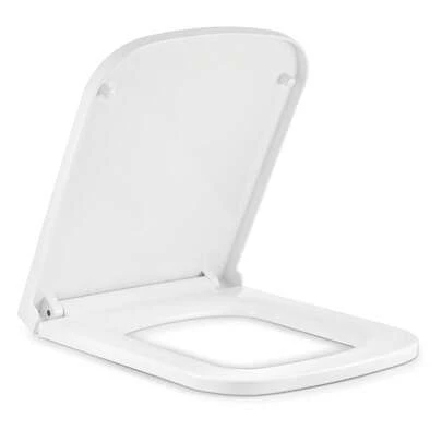 Durable Soft-Close Toilet Seat For Square Pans – 36 By 42 Cm With Quick-Release Hinges – Smooth, Quiet Operation & Tool-Free Removal For Effortless Cleaning