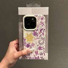 1pc TPU Material Purple Butterfly Pattern Full Screen Phone Case Compatible With IPhone Waterproof Shockproof Anti-Fall Scratch Resistant - White - View 3