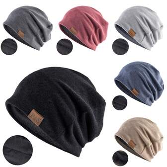 1pc Knitted Beanie Hat Soft Warm Plain Casual Brand Winter Hat, Perfect For Gift Giving Fall Outfit
