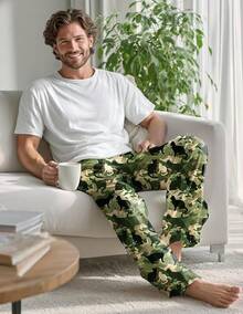 Mens Pajama Pants, Soft Lounge Sleep Pants With Pockets Lightweight Long Pajama Bottoms For Menhalloween - 迷彩貓 - 查看 11