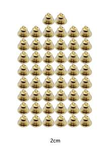 50 件迷你金色铃铛，经典自由铃铛，适合圣诞装饰品和迷你花环，非常适合节日装饰、圣诞铃铛、圣诞装饰 - 金色 - 查看 12
