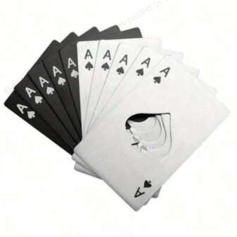1 st/10 st metallflasköppnare, poker spade A flasköppnare, rostfritt stålflasköppnare lämplig för plånbok och ficka, rumsinredning, tillbehör, lämplig för utomhusaktiviteter, camping, present till pappa