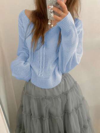 2025秋冬舒适百搭纯色长袖套头毛衣