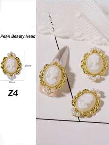 10 قطعة من الإكسسوارات الصغيرة البيضاوية ثلاثية الأبعاد للفتيات، ديكورات أظافر مخصصة تتميز بتصاميم معقدة من الذهب والفضة واللؤلؤ الأبيض وتصاميم الرؤوس الجميلة، كل قطعة مصنوعة بعناية فائقة لإضافة لمسة من الأناقة والجاذبية لأي إبداع في فن الأظافر. تم تصميم هذه الأحجار الكريمة للاستخدام المهني في صالونات الأظافر والمشاريع الشخصية DIY في المنزل