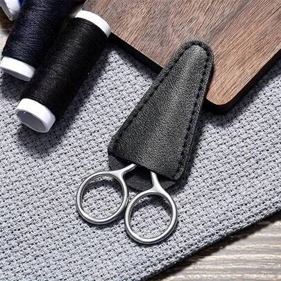 10 قطعة/6 قطع/4 قطع مجموعة واقية محمولة من جلد البولي يوريثان للمقص مع أغطية متعددة الألوان للمقص الخياطة والتطريز والملقط وأغطية مقص الأظافر لتشذيب اللحية والرموش والحواجب والتجميل وتشذيب الأنف والأظافر وأدوات قطع الأشغال اليدوية - صندوق تخزين للسفر