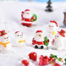 3pcs/4pcs Resin New Santa Claus Skiing/Cute Snowman Artificial Snow Decor, Suitable For Desk/Living Room/Entryway/Outdoor Mini Landscape DIY, Christmas Atmosphere Decoration Home Decor Christmas Decorations Room Decor