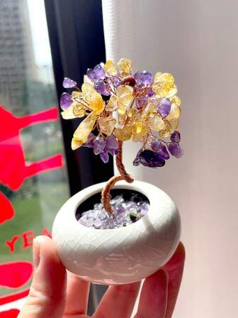 Decoración de planta en maceta de cristal de colores, decoración de sobremesa, decoración de escritorio de oficina, accesorios para el hogar, adorno de árbol de Navidad, regalo para el Día del Maestro, amigos, ancianos, vacaciones y cumpleaños