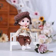 16 厘米 OB11 娃娃服装套装 [仅衣服] – 时尚 BJD 娃娃服装，适合 6 英寸娃娃，手工复古休闲风格，可爱的秋冬服装，格子外套、连衣裙、青蛙帽 – 适合 OB11 娃娃、动漫娃娃 – 生日、派对和节日礼物 - 彩色 - 查看 13