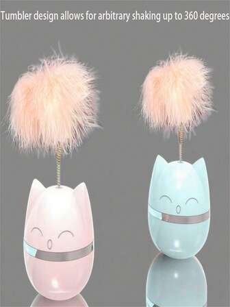 3件套 - 缓解无聊的猫玩具，用于咬和缓解无聊的猫薄荷球，用于不掉落的自鸣铃羽毛逗猫棒，用于磨牙的翁球，可咬和旋转的塑料猫玩具