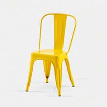 18 Inch Seat Height Industrial Metal Dining Chairs, Stackable Kitchen Or Bar Seat, Durable Modern Design, Versatile Accent Furniture, Set Of 2, Yellow,22720384,Space Saving, Patio Balcony - Mustard Yellow - View 5