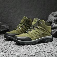 Botas de senderismo retro para hombres - Cálidas, duraderas, antideslizantes con soporte elástico para el tobillo | Parte superior de PU y suela de goma | Cierre de cordones | Adecuado para aventuras en todas las estaciones, zapatos para camping al aire libre, suela duradera