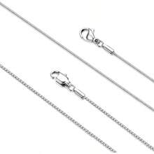 Kakonia 2 Pcs Stainless Steel 1mm Round Snake Chain Box Chain Necklace Super Thin And Strong1624 Inch