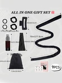 9 pièces Set de fer à friser sans chaleur, coiffure ondulée naturelle facile, boîte cadeau, sans chaleur, accessoire de voyage, coiffure, fer à friser, fer à friser sans chaleur, fer à friser, outil de frisage, diffuseur de cheveux, cheveux, voyage, produits de soins capillaires, outils de coiffure, salon de coiffure, coiffeur, équipement de salon de coiffure - Multicolore - Voir 5