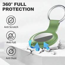 1 To 4 Pack Available For AirTag Holder Compatible With Air Tag Case Keychain Silicone For AirTags Key Ring Tags Chain For Apple For GPS Item Finders Accessories,Black - E4-青綠色 - 查看 3