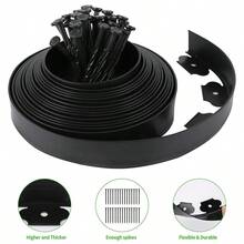 10M/32.8FT 带 30 个特殊钉子景观绿化分隔带 - 耐用的 L 形草石隔离屏障，用于树木景观美化，螺丝设置设计，易于安装和维护，无需挖掘边缘，用于草坪、土壤阻挡和花园绿化