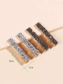 2-14pcs/Set Fashionable Multi-Color Shiny Sequin & Rhinestone One-Piece Side Bangs Hair Clips, Suitable For Daily Use By Women - Multicolor - View 6