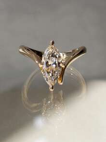 1PC 925 Sterling Silver 0.5ct Sparkle Marquise Engagement Ring Wedding Band For Women Dainty Promise Ring Eternity Ring Fine Jewelry Gift