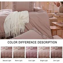 Merryword% Cotton Ruffled Duvet Cover Set King, White Shabby Chic Farmhouse Bedding Set French Country Cute Comforter Cover