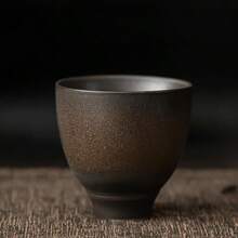 1pc Handmade Japanese Rustic Ceramic Tea Mug, Teacup For Gongfu Tea Ceremony, Antique Style