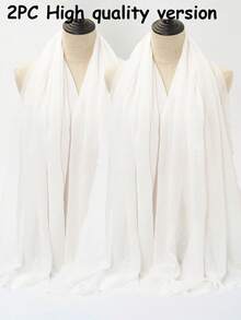 1 件女士薄雪纺围巾/头巾，透气且百搭，适合通勤