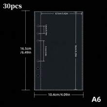 10/20/30pcs/Bag M5/A6/A7 Clear Loose Leaf Protector Sleeves, Plastic Protective Covers, Portable Sticker Notebook, Binder Refill Pages, High Quality PP Material, Acid-Free & PVC-Free, Storage, High Transparency, Suitable For Storing K-Pop Photo Cards, Photos, Documents, Banknotes, Coins, Jewelry And Various Small Items