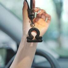 Black 12 Zodiac Sign Keychain With-Inlaid Leather Cord,Car Keychain Fob Accessory Men And Women, With Elegant Metal Keychain, Easter Basket Essentials, Mom Day, Cute Bling Keychain, Car Enthusiast Keychain, Car Keys Keychain Car Accessories Bag Charm Backpack School Goth Y2k Bag Accessories Lanyards With Id Holder Car Accessories Bag Charms Car Accessories Teacher Friend Sister Ideas - 黑色的 - 查看 11