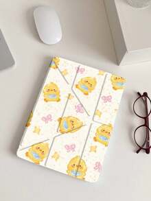 Süßes Cartoon-Enten-Muster doppelseitige Acryl, klare Kristall Tablet Hülle. Kompatibel mit iPad 11 (2025/10.9)/Air 4/5/6/7 (2025/10.2)/Pro 11/10th/9.7/10.5, kompatibel mit Samsung Galaxy Tab. Es verfügt über eine Sleep/Wake-Funktion und einen mehrwinkeligen faltbaren Ständer. Perfekter Alltagsschutz und ein tolles Geschenk für Feiertage mit einem stylischen, minimalistischen Leoparden-Muster.