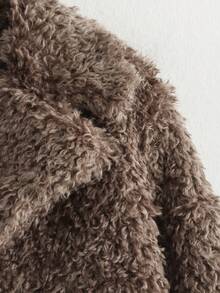 Luxuriöser Fake-Pelz flauschiger offener Mantel, langärmeliger Wintermode-Mantel, ein auffälliges Stücke, elegante Abend-Jacke, eine reizvolle Wahl für Feiertagspartys - Damen Jacke Mantel.