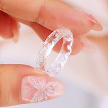 emejewe 1pc White Sapphire Ring, Suitable For Everyday Wear